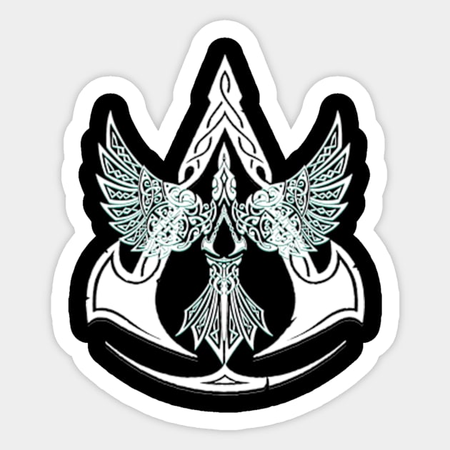 Valhalla Odin crow Sticker by LakarDesign